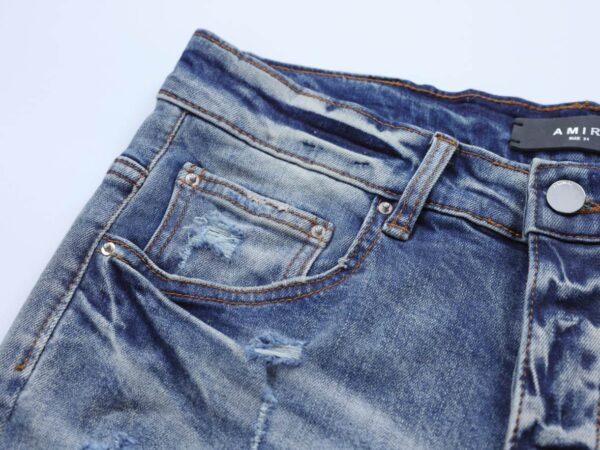 Amiri Distressed Blue Rip Jeans – AMIJ046 - Image 5