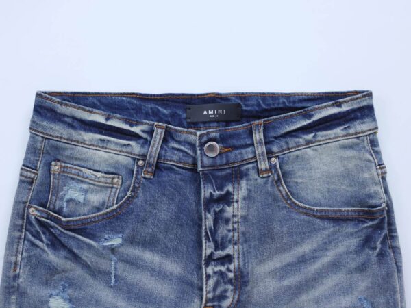 Amiri Distressed Blue Rip Jeans – AMIJ046 - Image 6