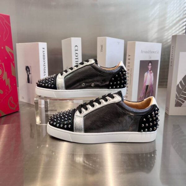 Christian Louboutin Low Top Black Silver Sneaker – CLS049 - Image 4