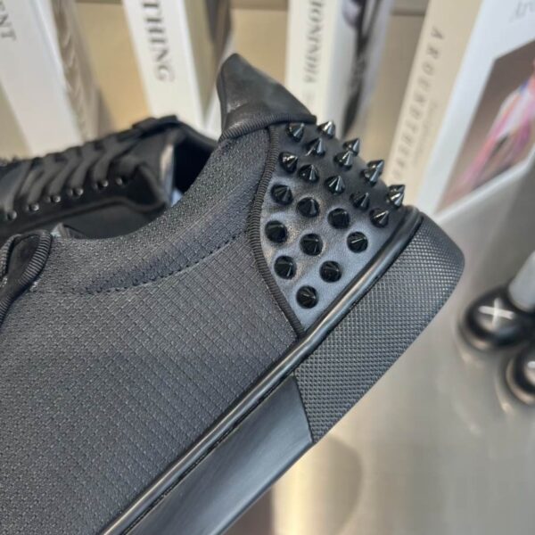 Christian Louboutin Casual Rivet Low Top Spikes Flats Black Sneaker – CLS047 - Image 6