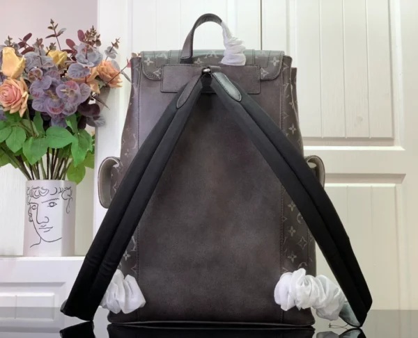 Christopher MM Backpack Black Brushed Monogram Cowhide Leather - LW159 - Image 3