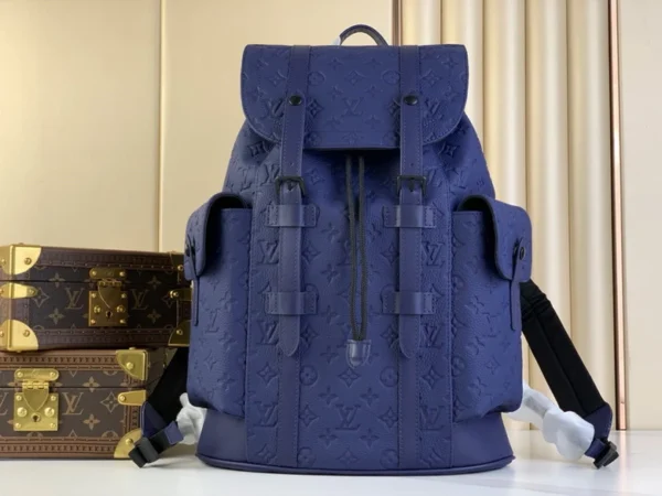 Christopher MM Backpack Blue Monogram Taurillon Leather - LW160 - Image 2