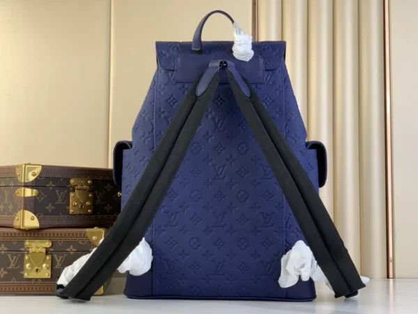 Christopher MM Backpack Blue Monogram Taurillon Leather - LW160 - Image 3