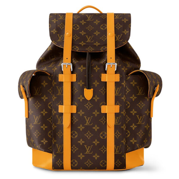 Christopher MM Backpack in Saffron Yellow Monogram Macassar Coated Canvas - LW156