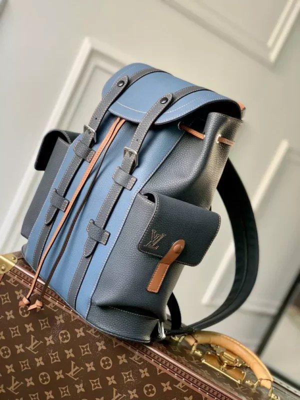 Christopher PM Backpack in Black and Blue - LW166 - Image 10