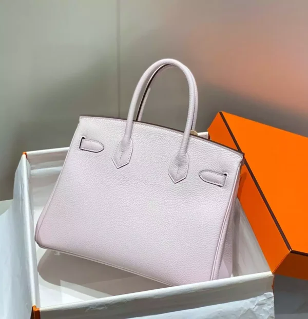 Hermes Birkin 30cm Bag In Mauve Pale Clemence Leather PHW - HW019 - Image 2