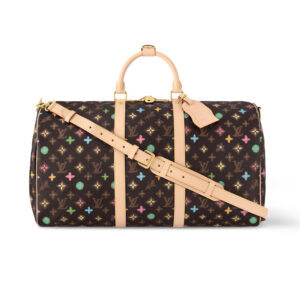 LV Keepall Bandoulière 50 Bag in Chocolate Monogram Craggy Coated Canvas - LW176