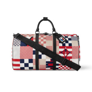 LV Keepall Bandoulière 50 in Redblue Damier Flag Coated Canvas - LW179