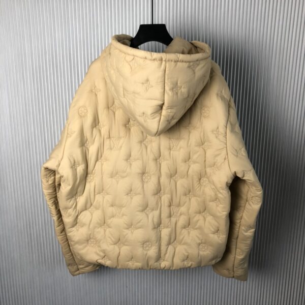 Louis Vuitton Monogram Quilted Nylon Hooded Beige Coat – LVC046 - Image 2