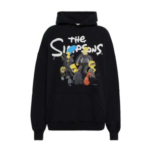 BALENCIAGA MEN SIMPSONS TM AND 20TH TELEVISION HOODIE WIDE FIT IN BLACK – BH014