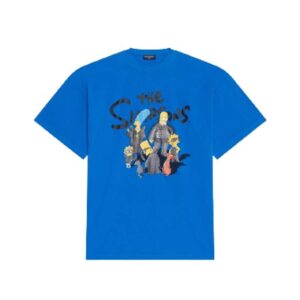BALENCIAGA MEN'S THE SIMPSONS TM  20TH TELEVISION T-SHIRT OVERSIZED IN INDIGO – BAS006