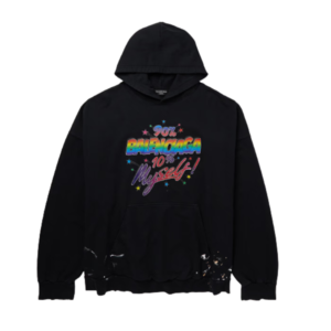 BALENCIAGA RAINBOW LOGO PRINT HOODIE – BH011