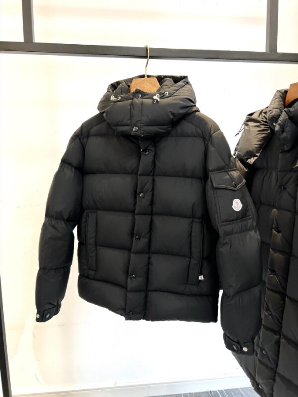 MONCLER Logo-Appliquéd Quilted Hooded Down Coat – MC146 - Image 2