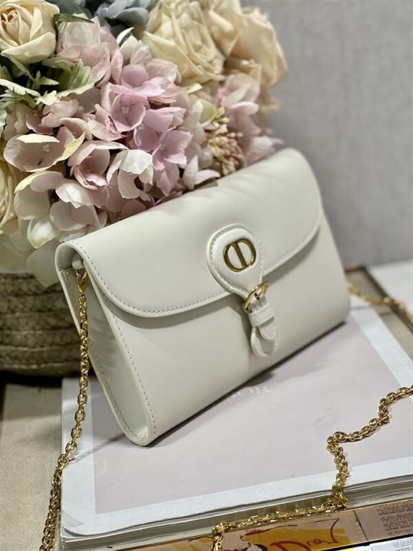 DIOR BOBBY EAST-WEST POUCH WITH CHAIN LATTE SMOOTH CALFSKIN - DOB099 - Image 7