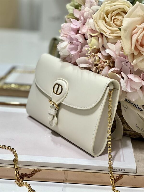 DIOR BOBBY EAST-WEST POUCH WITH CHAIN LATTE SMOOTH CALFSKIN - DOB099 - Image 6
