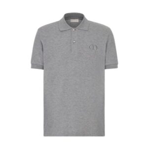 DIOR CD ICON POLO SHIRT GRAY COTTON PIQUÃ‰ – DOT024