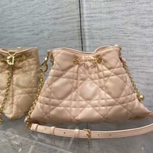 DIOR MEDIUM DIOR AMMI BAG SAND PINK SUPPLE MACROCANNAGE LAMBSKIN - DOB032