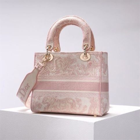 DIOR MEDIUM LADY D-LITE PINK BAG - DOB011 - Image 2