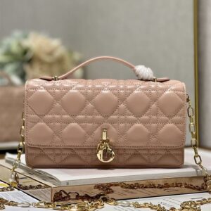 DIOR MISS DIOR MINI BAG ROSE DES VENTS CANNAGE LAMBSKIN - DOB050
