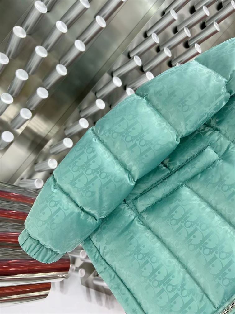 DIOR OBLIQUE DOWN JACKET SEA GREEN TECHNICAL JACQUARD – DRC004 - Image 7