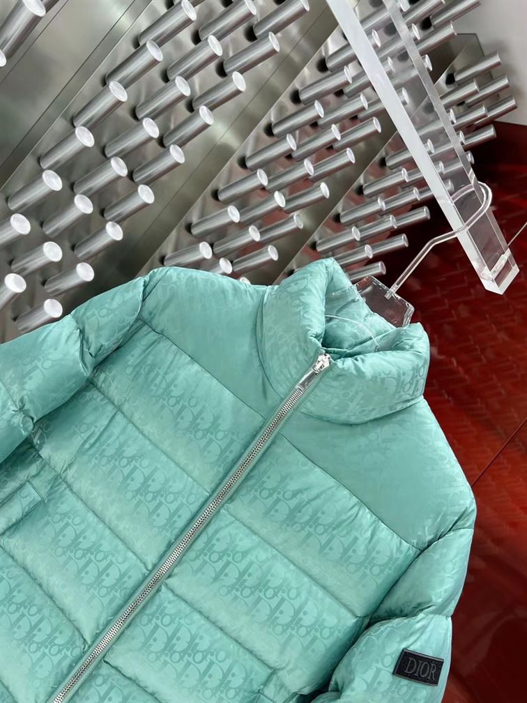 DIOR OBLIQUE DOWN JACKET SEA GREEN TECHNICAL JACQUARD – DRC004 - Image 4
