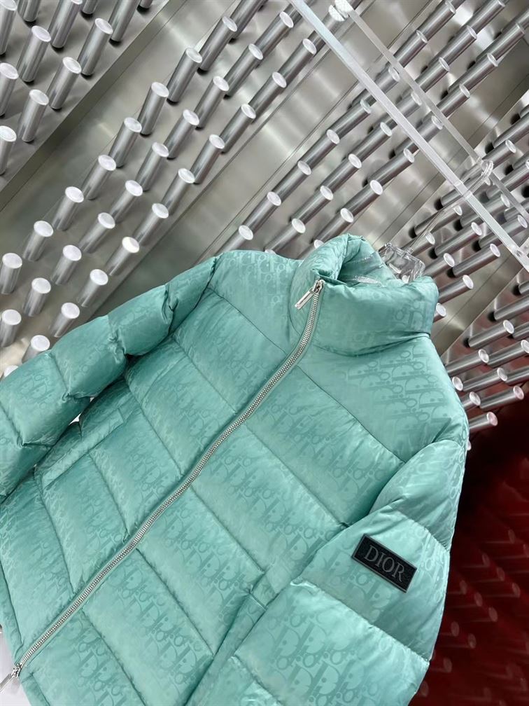 DIOR OBLIQUE DOWN JACKET SEA GREEN TECHNICAL JACQUARD – DRC004 - Image 3