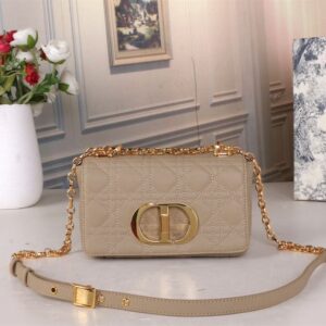 DIOR SMALL DIOR CARO BAG BEIGE SUPPLE CANNAGE CALFSKIN - DOB120