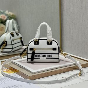 DIOR VIBE ZIP BOWLING MICRO BAG WHITE CALFSKIN - DOB094
