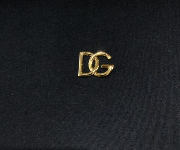 DOLCE &GABBANA COTTON T-SHIRT WITH METALLIC DG LOGO – DT015 - Image 5