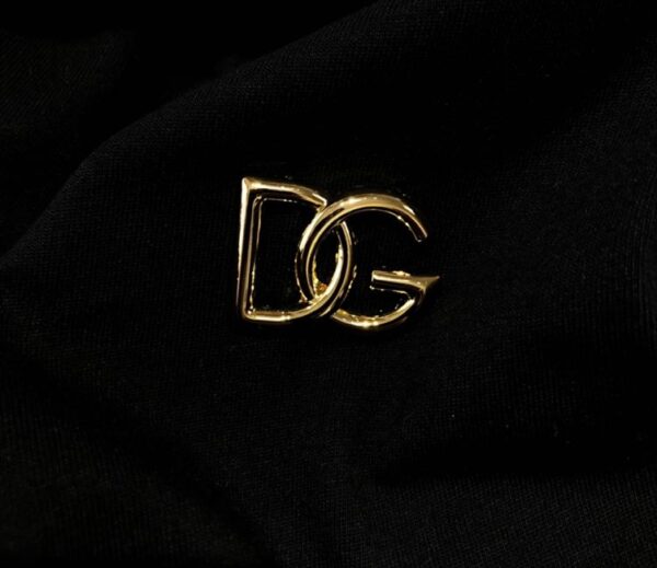 DOLCE &GABBANA COTTON T-SHIRT WITH METALLIC DG LOGO – DT015 - Image 6