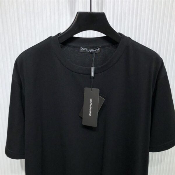 DOLCE &GABBANA COTTON T-SHIRT WITH METALLIC DG LOGO – DT015 - Image 4