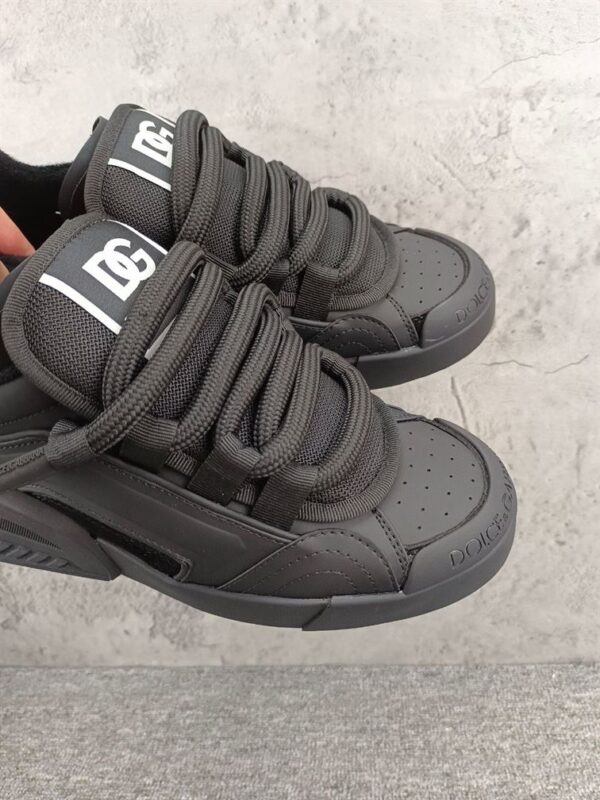 DOLCE & GABBANA MIXED-MATERIAL PORTOFINO SNEAKERS IN BLACK – DG038 - Image 5