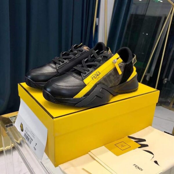 FENDI FLOW BLACK LEATHER LOW TOPS – FDS013 - Image 5