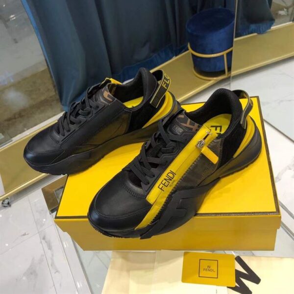 FENDI FLOW BLACK LEATHER LOW TOPS – FDS013 - Image 3