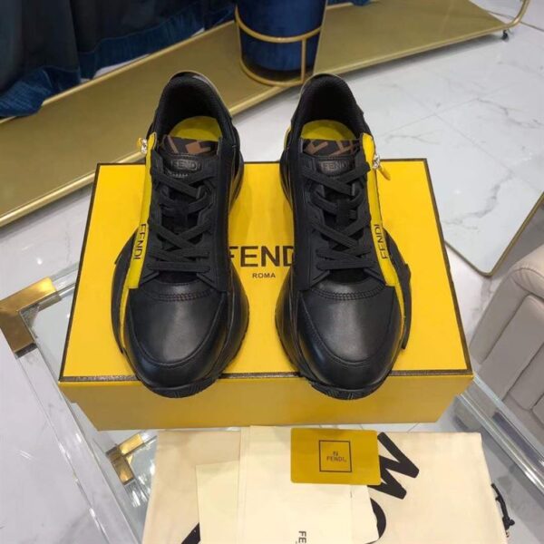 FENDI FLOW BLACK LEATHER LOW TOPS – FDS013 - Image 2