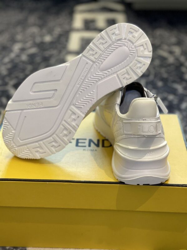 FENDI FLOW WHITE CAIMAN LOW TOPS – FDS012 - Image 5