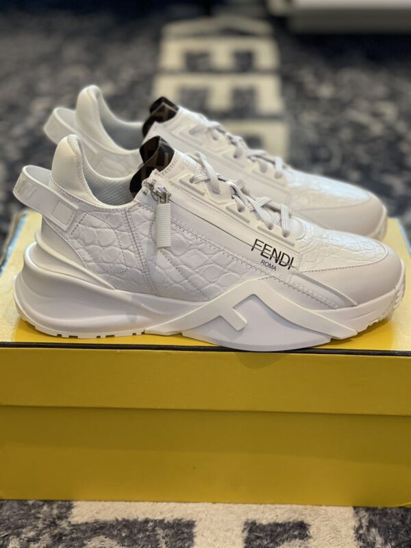 FENDI FLOW WHITE CAIMAN LOW TOPS – FDS012 - Image 2