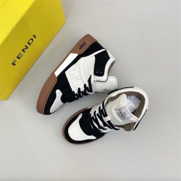 FENDI MATCH BLACK LEATHER HIGH TOPS – FDS016 - Image 6