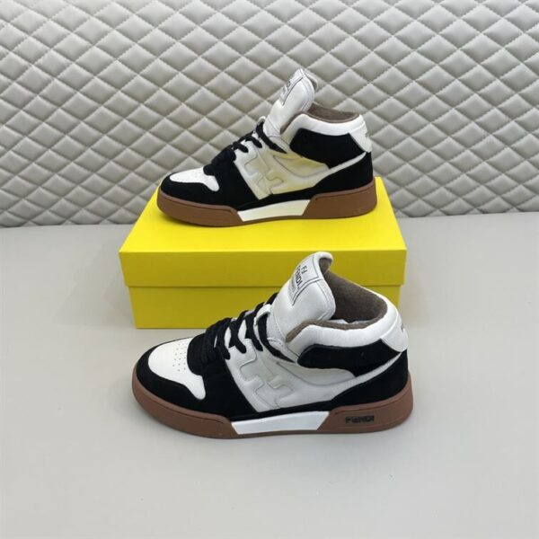 FENDI MATCH BLACK LEATHER HIGH TOPS – FDS016 - Image 2