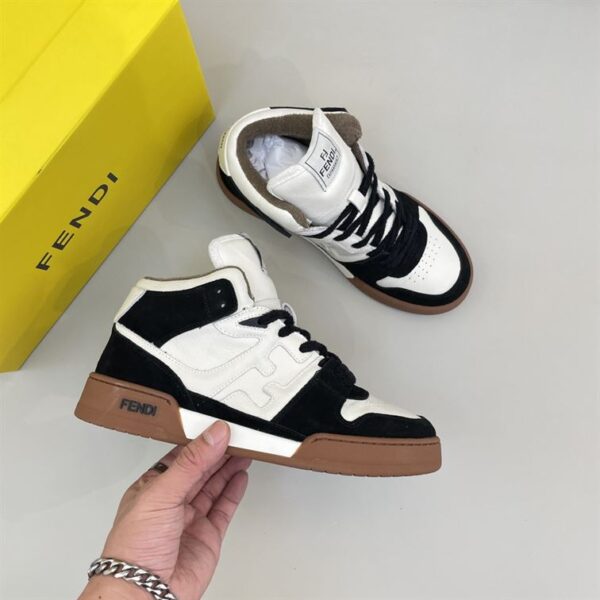 FENDI MATCH BLACK LEATHER HIGH TOPS – FDS016 - Image 5