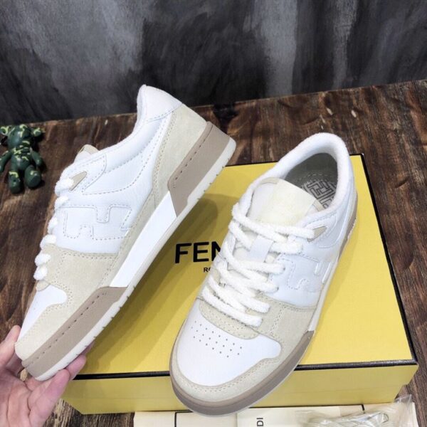 FENDI MATCH LOW-TOP SNEAKERS IN WHITE SUEDE – FDS004 - Image 5
