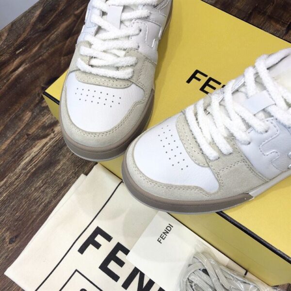 FENDI MATCH LOW-TOP SNEAKERS IN WHITE SUEDE – FDS004 - Image 6