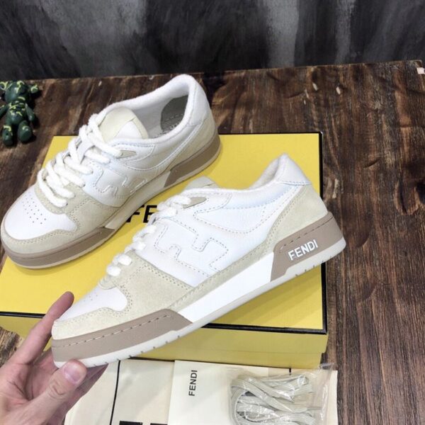 FENDI MATCH LOW-TOP SNEAKERS IN WHITE SUEDE – FDS004 - Image 7