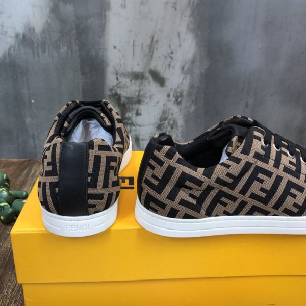 FENDI SNEAKERS BROWN FABRIC LOW-TOPS – FDS007 - Image 8