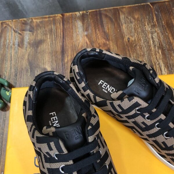 FENDI SNEAKERS BROWN FABRIC LOW-TOPS – FDS007 - Image 9