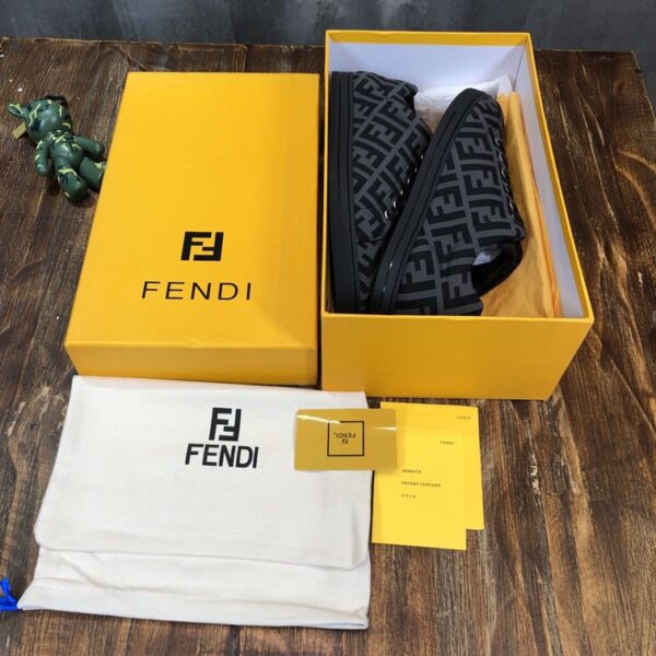 FENDI SNEAKERS GREY TECH FABRIC LOW TOP – FDS008 - Image 6
