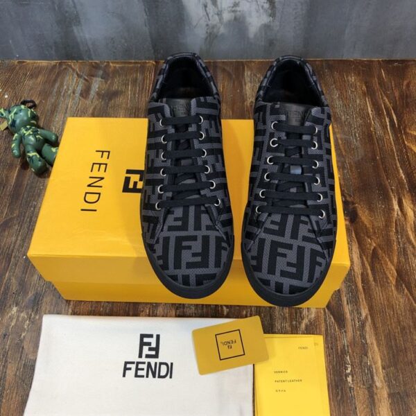 FENDI SNEAKERS GREY TECH FABRIC LOW TOP – FDS008 - Image 3