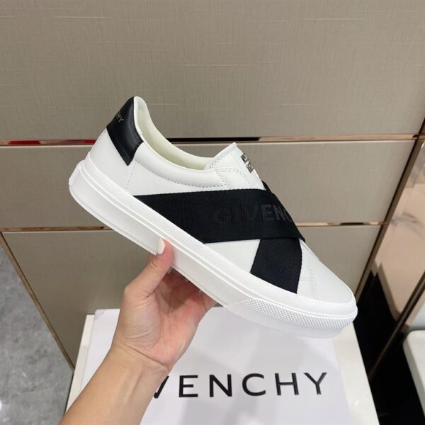 GIVENCHY CITY SPORT SNEAKERS IN LEATHER WITH DOUBLE WEBBING STRAP – GVC008 - Image 5