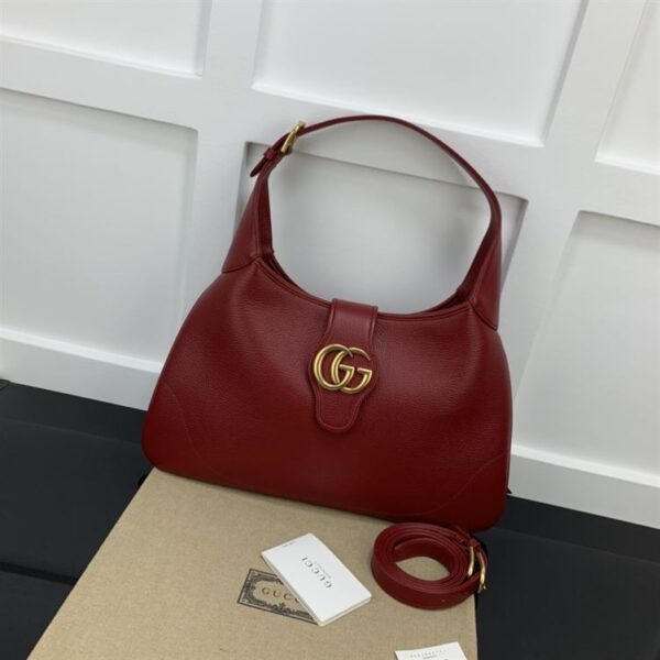 GUCCI APHRODITE MEDIUM SHOULDER BAG IN HIBISCUS RED LEATHER - GB45