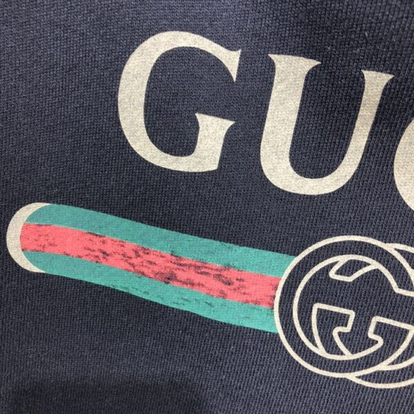 GUCCI BLACK VINTAGE LOGO COTTON SWEATSHIRT HOODED – GCK006 - Image 7